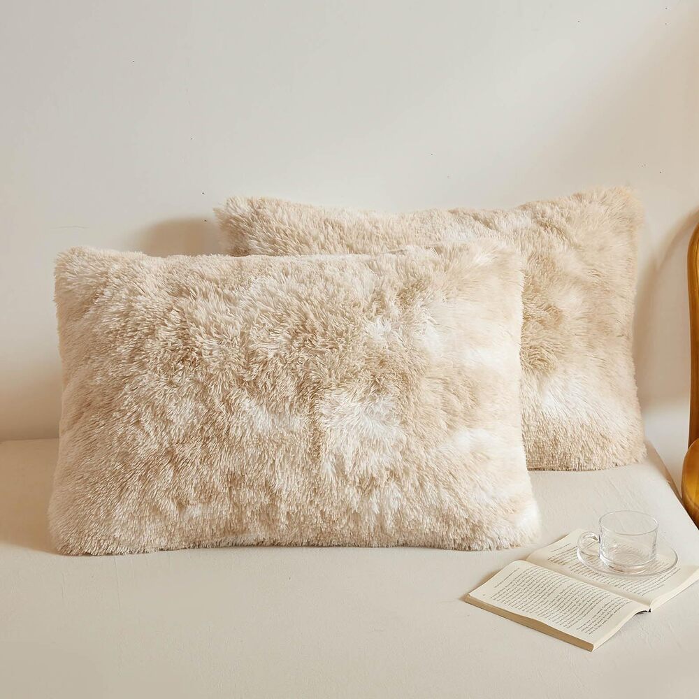 8938 Tie Dye Faux Fur Fluffy Throw Pillow Cases, Plush Shaggy Soft Furry